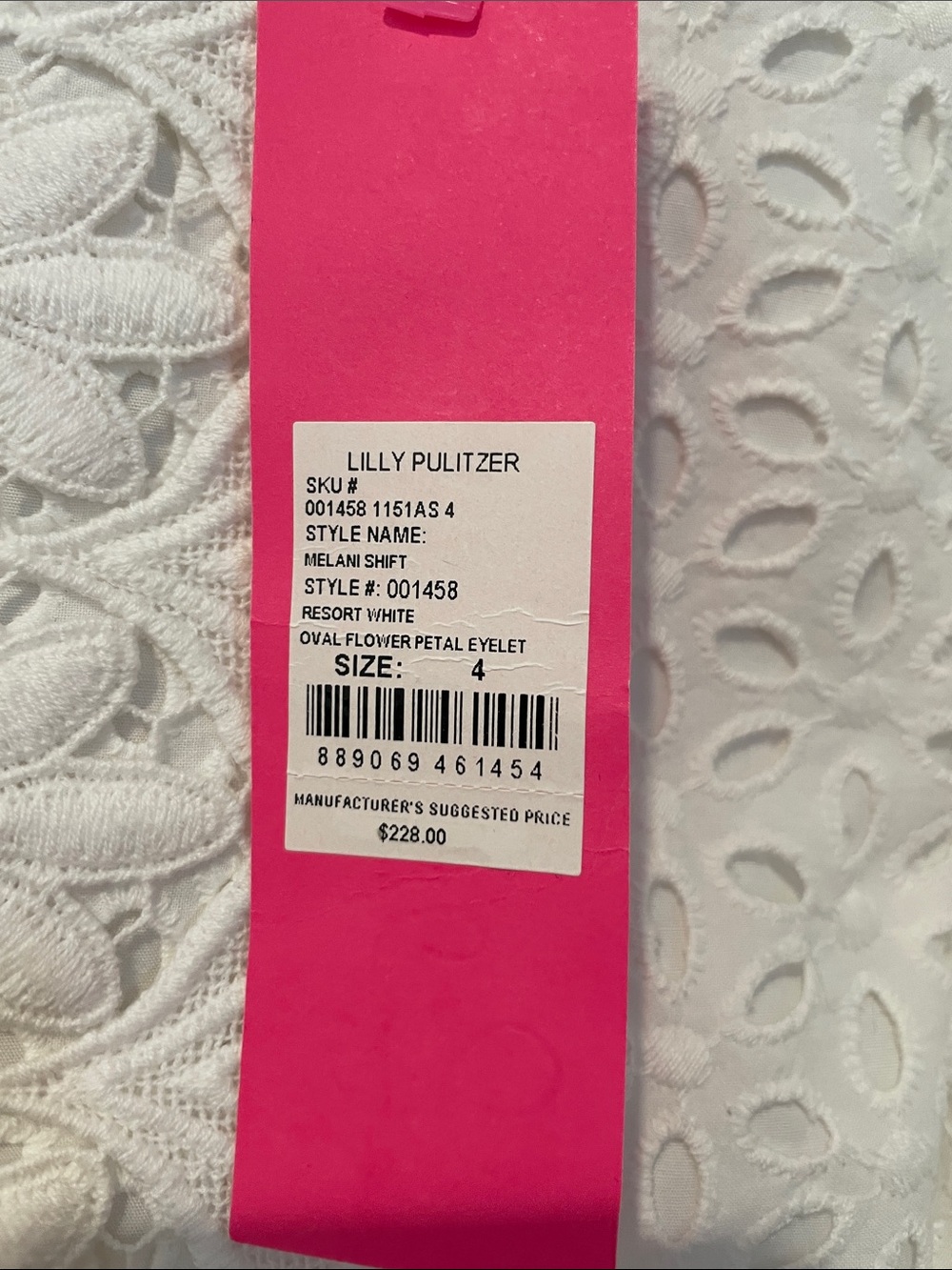 Lilly Pulitzer White Sleeveless Eyelet Shift Dress - Picture 2 of 4
